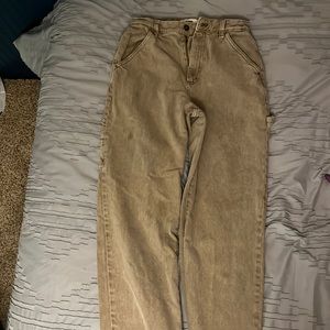 Cotton On size4 Hight rise tan cargo jeans